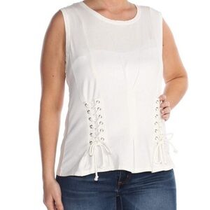 Laced up white tank